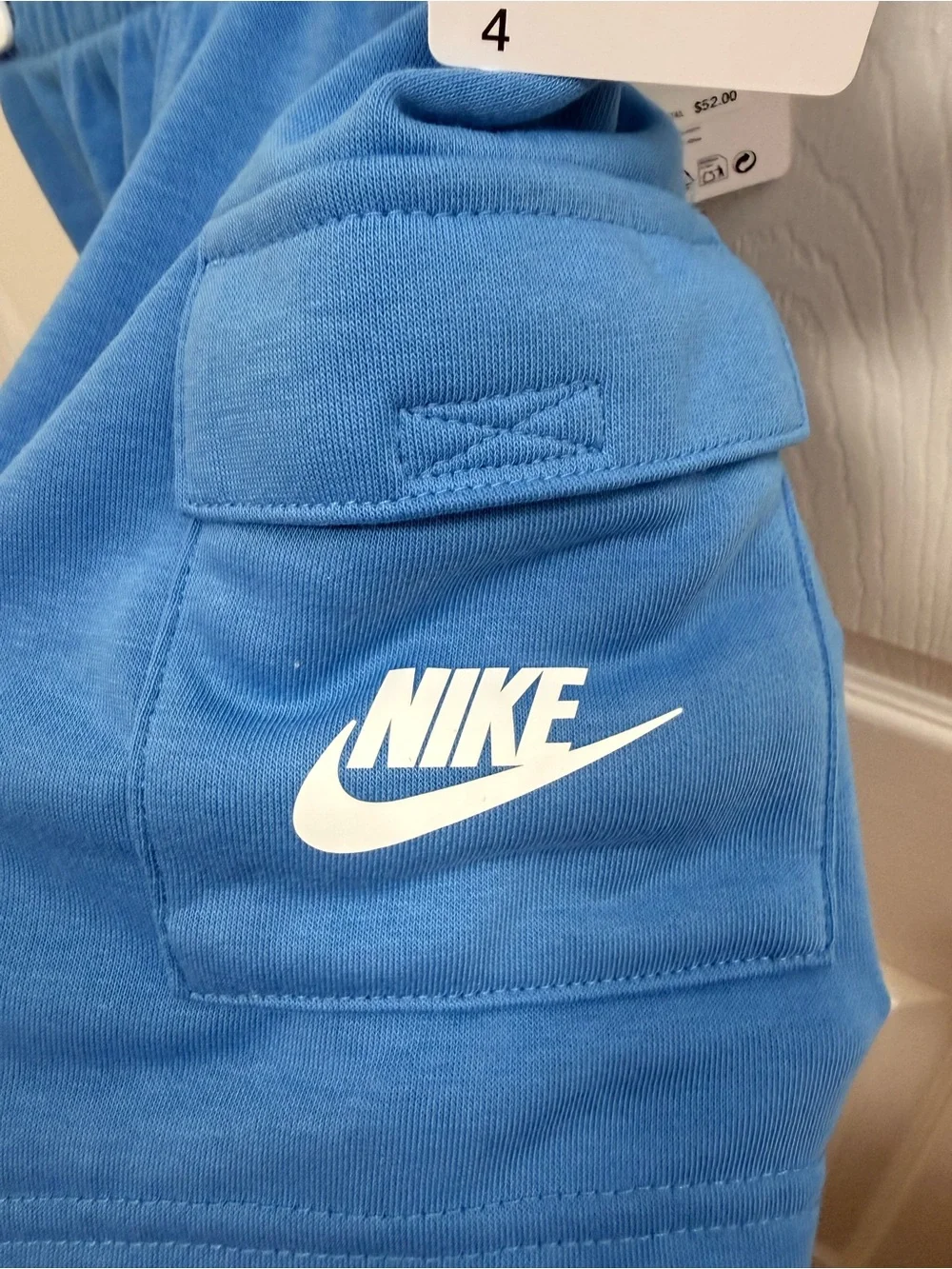 NWT Nike Kids' White & Blue Logo Tee and Short Set, Size 4